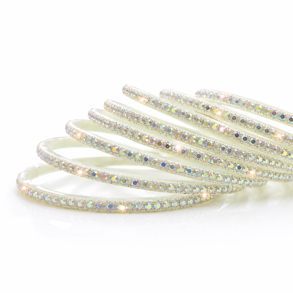 Luxury Silver Finish Anti Tarnish Bangles|Set of 12 Pcs