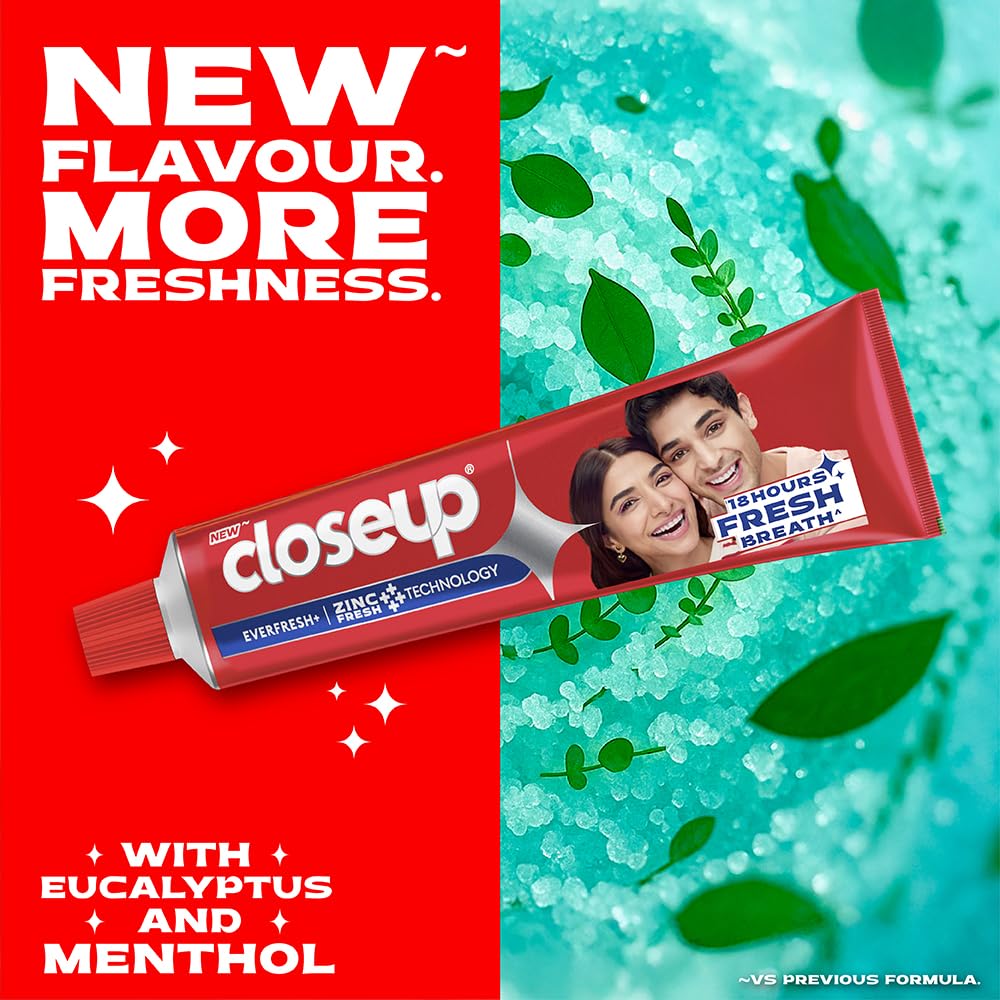 Closeup Toothpaste | Long lasting 18 Hours Of Fresh Breath & White Teeth - 2 Tubes×150= 300g
