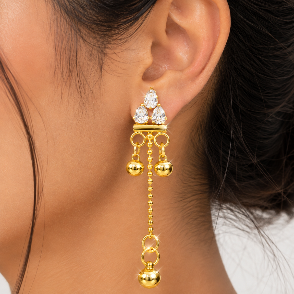 Anti-Tarnish Crystal Drop Earrings ✨
