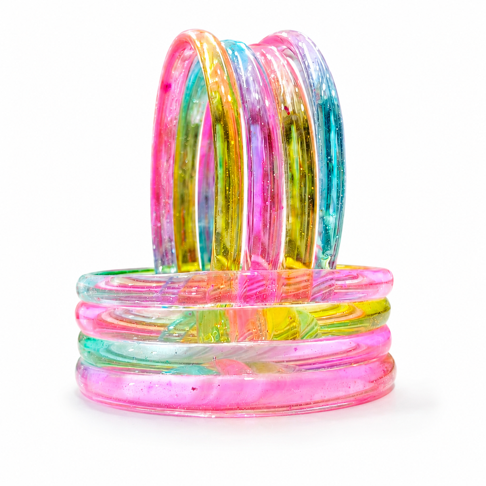 Jelly Trendy Multi Colour Bangles Set for Women & Girls – Pack of 8 Pcs