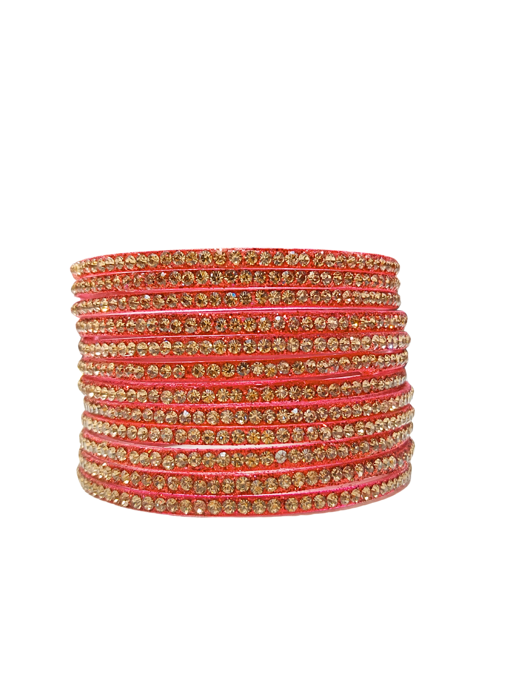 Red Colour Crystal Stone Bangles Set – Stylish Ethnic Jewellery set of 12