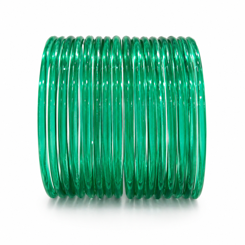 Glow Style Radium Green Jelly Bangles – Fashion Stack Set