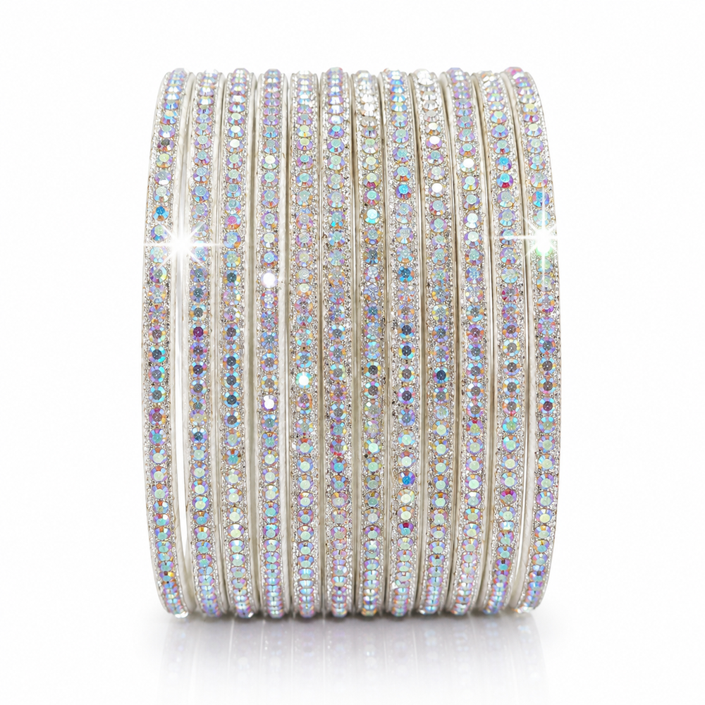 Luxury Silver Anti Tarnish ✨ Bangles|Set of 12 Pcs