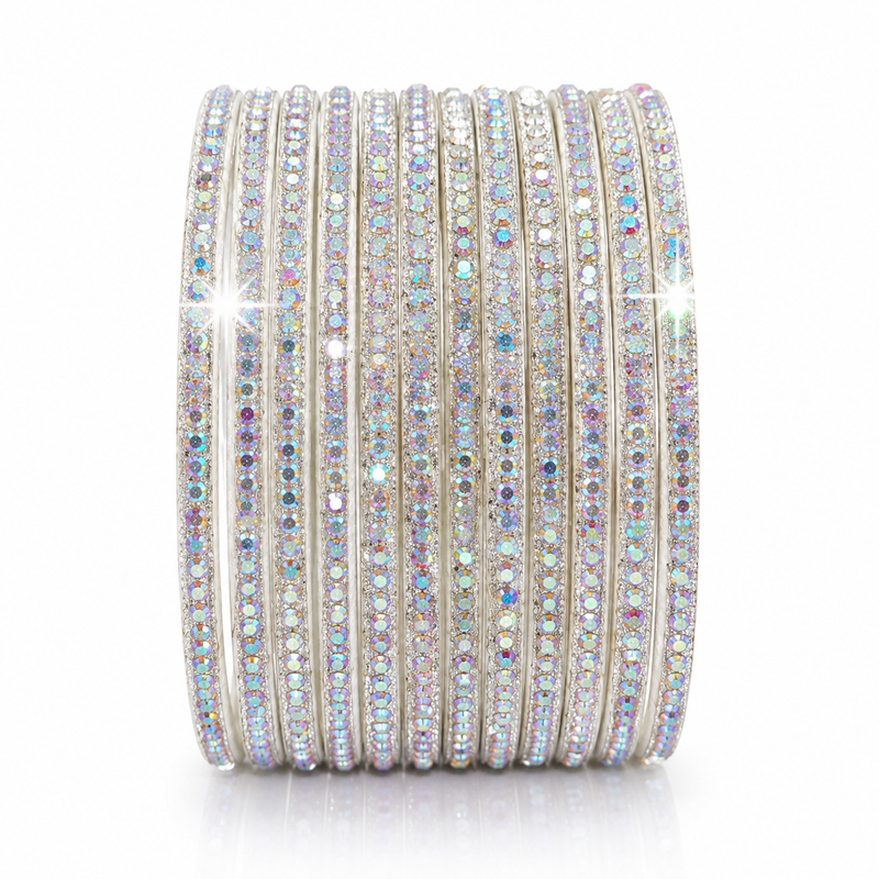 Luxury Silver Anti Tarnish ✨ Bangles|Set of 12 Pcs