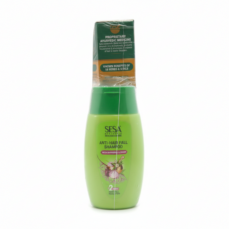 SESA Ayurvedic Hair Oil With Bhringraj & 17 Rare Herbs With Coconut Oil and 4 Nourishing For Hair Growth Help Control Hair Fall with Easy Applicator For Women and Men (90 ml)|Sesa shampoo 50ml Free