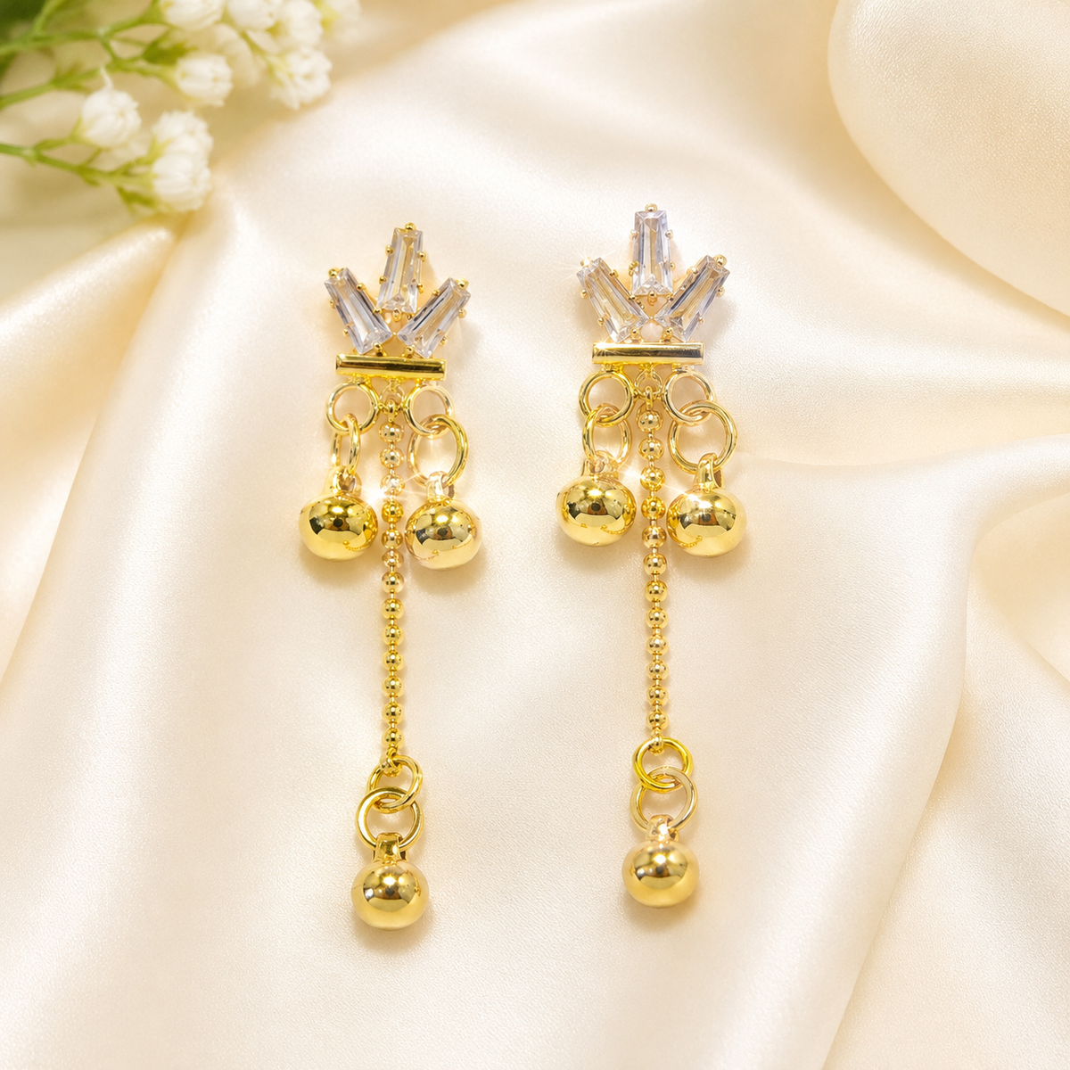 Anti-Tarnish Crystal Long Drop Earrings✨