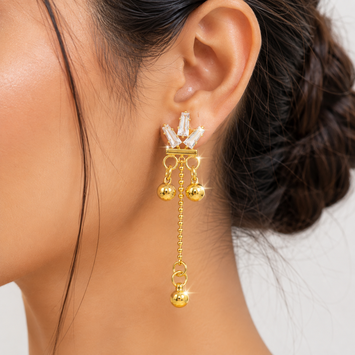 Anti-Tarnish Crystal Long Drop Earrings✨