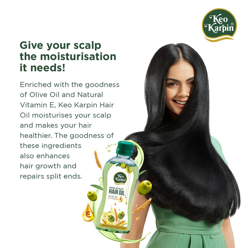 Keo Karpin Hair Oil |Non-Sticky Hair Oil, Enriched With Natural Vitamin E And Olive Oil | 300ml