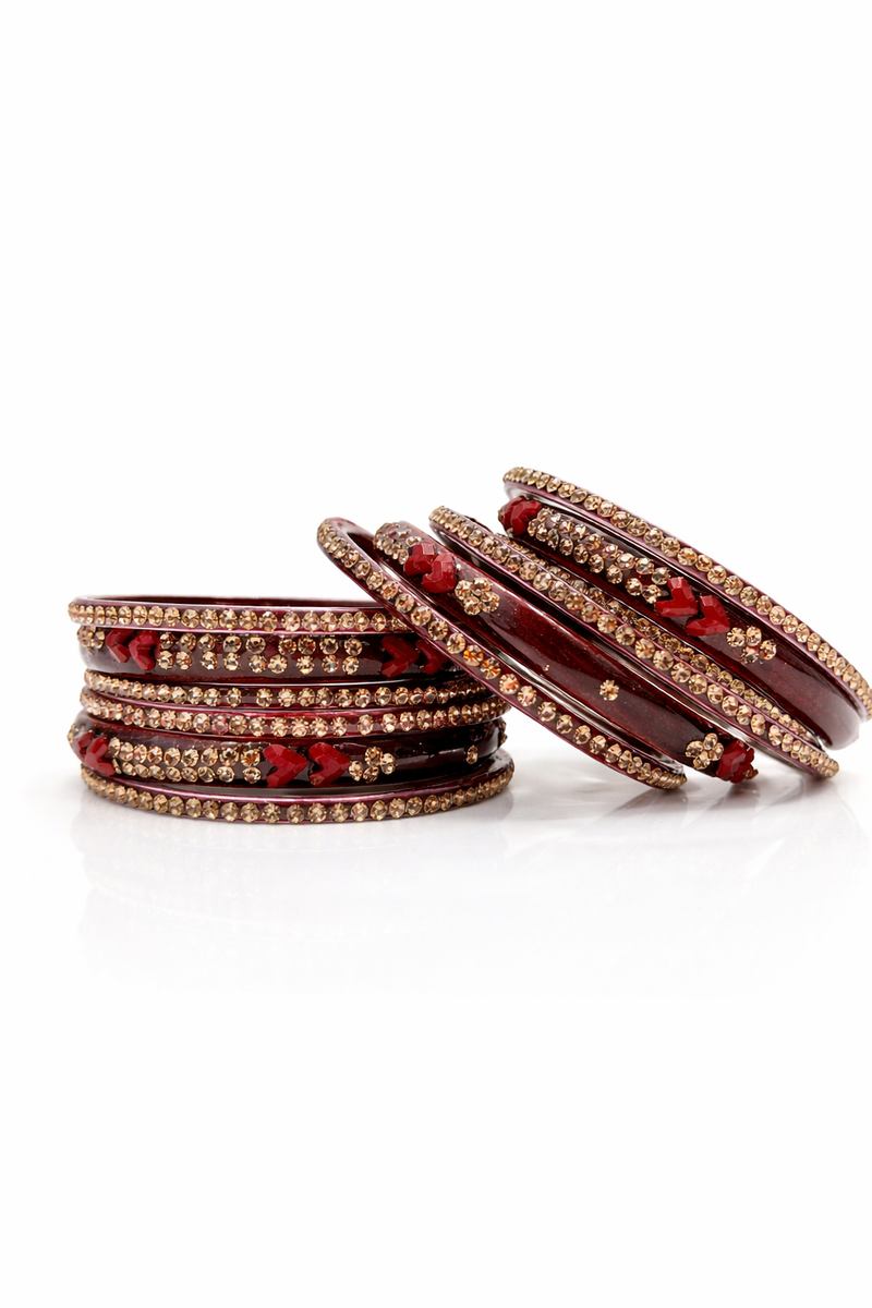 Luxury Mehrun Crystal Anti-Tarnish Bangles – Stylish 3 Pcs Set for girls & women