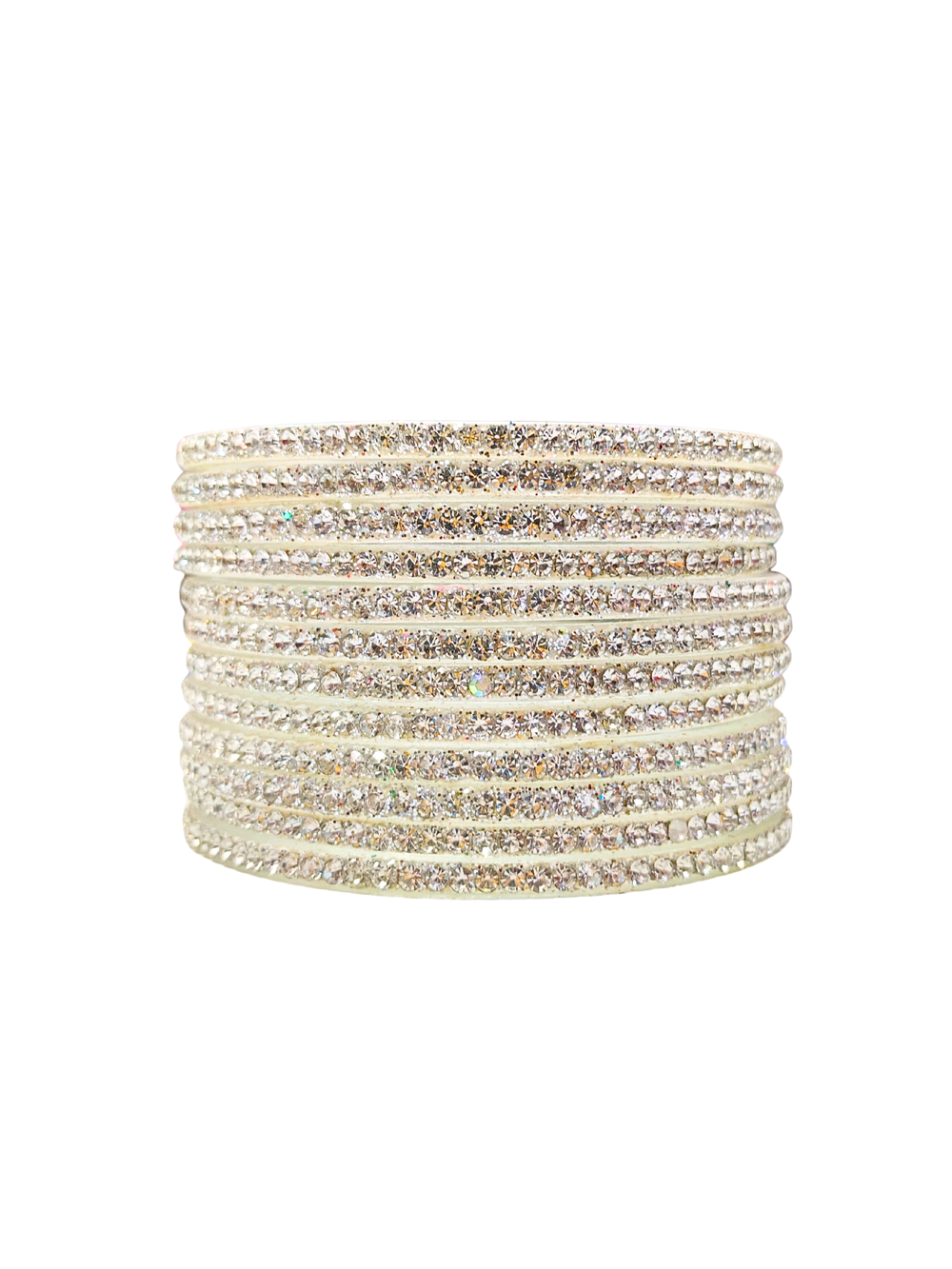 Silver Colour Rhinestone Designer Bangles Set – Pack of 12, Ethnic Jewellery