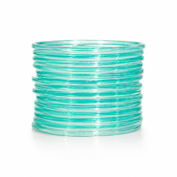 Santro Green Jelly Bangles Set of 24 – Glossy Transparent Stack