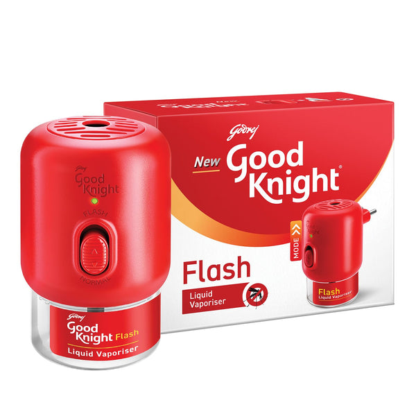 Good Knight Flash Liquid Vaporiser Combo Pack | Machine + Refills | 2x Faster Than Before | Mosquito Repellent Refill