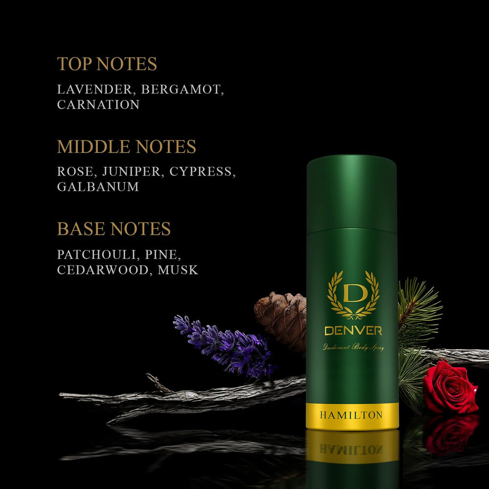 DENVER Hamilton Deo - 150ML Each | Long Lasting Deodorant Body Spray for Men