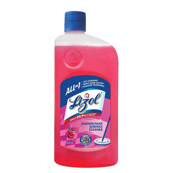 Lizol Disinfectant Surface & Floor Cleaner Liquid, Floral - 500 ml | Kills 99.9% Germs | India's # 1 Floor Cleaner