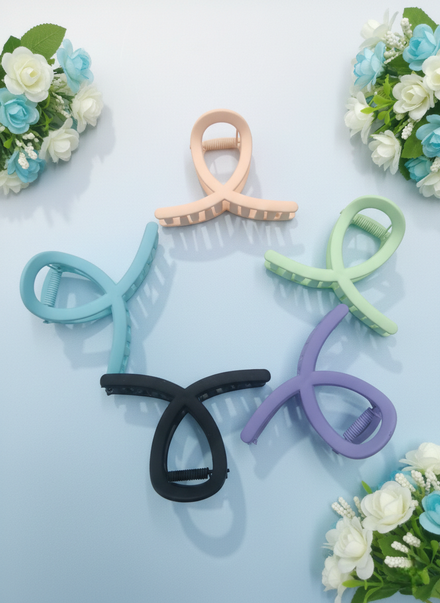 5 Pcs Big jumbo Hair Claw Clutcher Clips| Multi colour women & girls non Slip