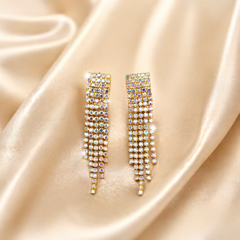 Luxury Anti-Tarnish Crystal Tassel Earrings✨