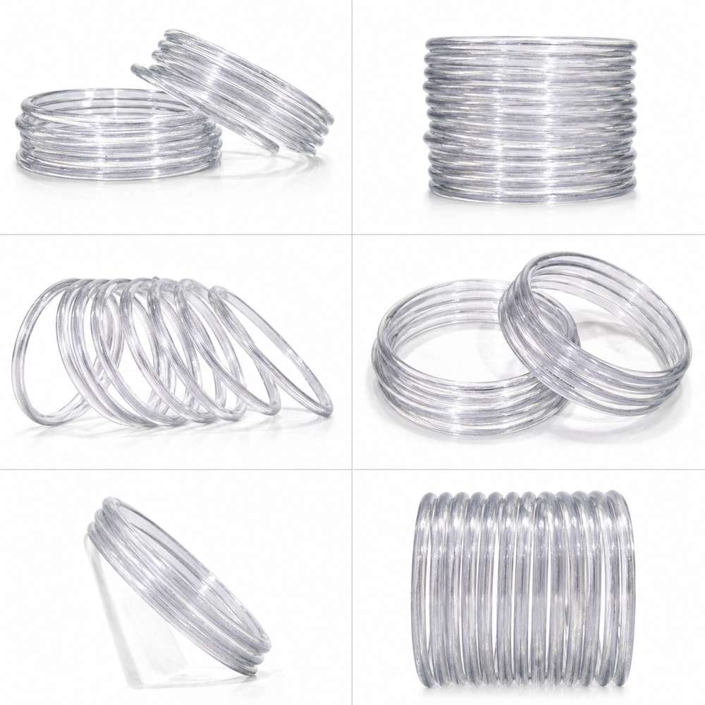 New Trending Grey Jelly Bangles – Glossy Stackable Set