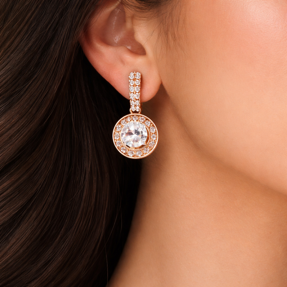 Luxury Gold-Plated Crystal Necklace Set with Matching Earrings✨