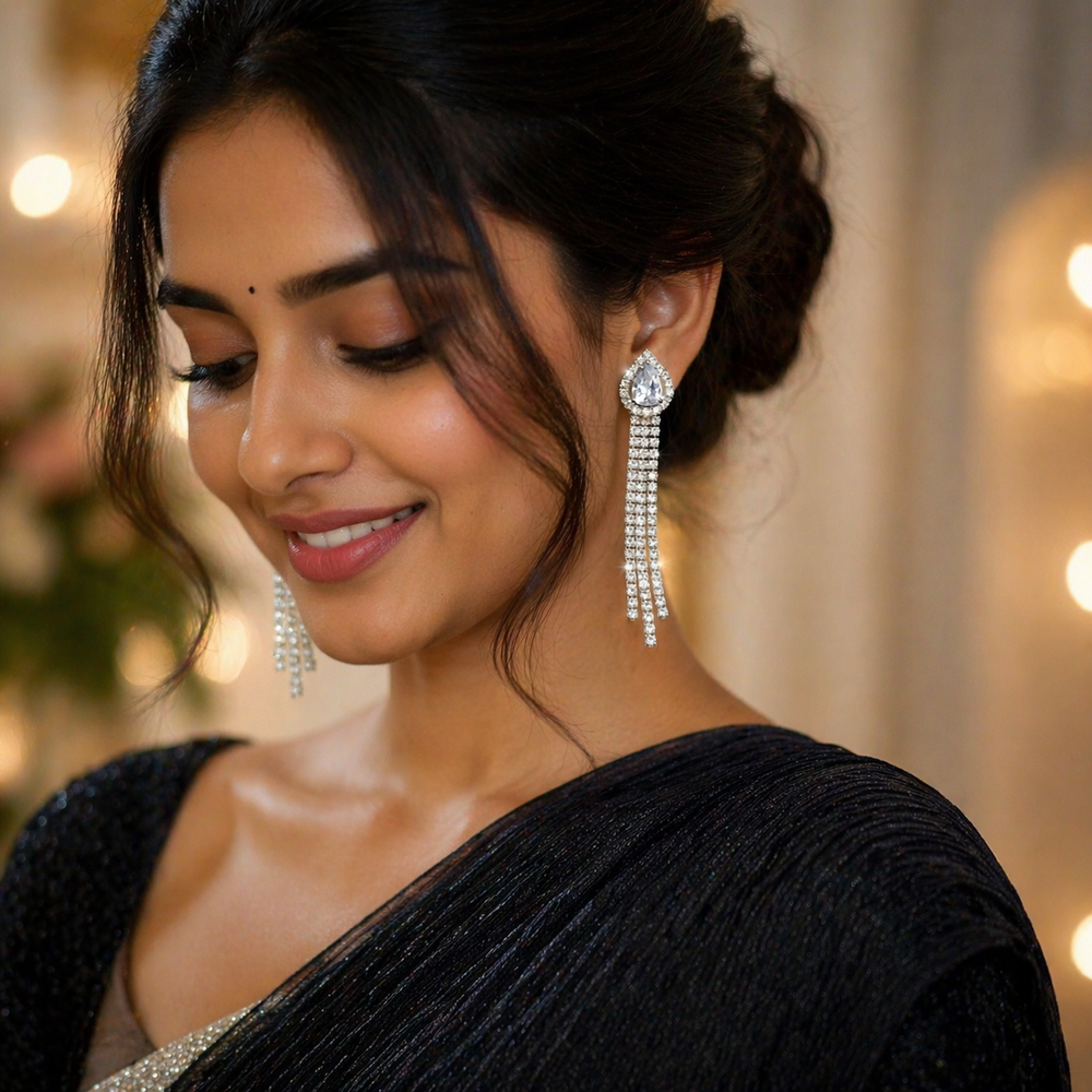 Luxury Crystal Stone Drop Earrings – Anti-Tarnish Finish
