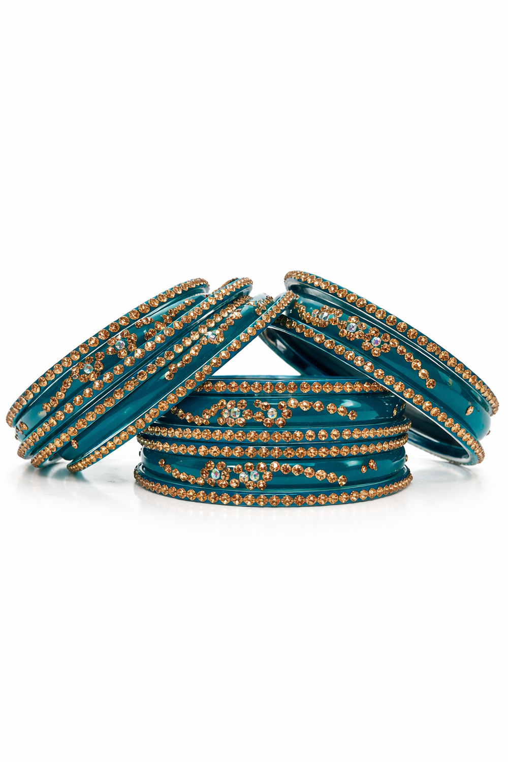 Anti-Tarnish Bangles Trendy  Stone Work – Fashionable 3 Pcs Set