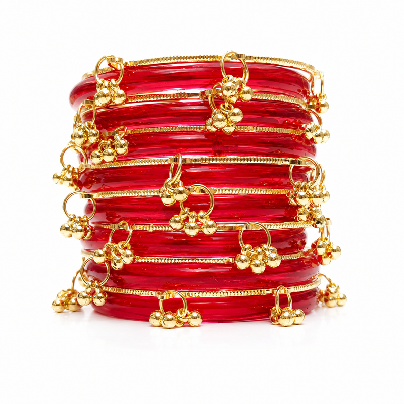 Trendy Red Jelly Kashmiri Style Bangle – Lightweight & Stylish