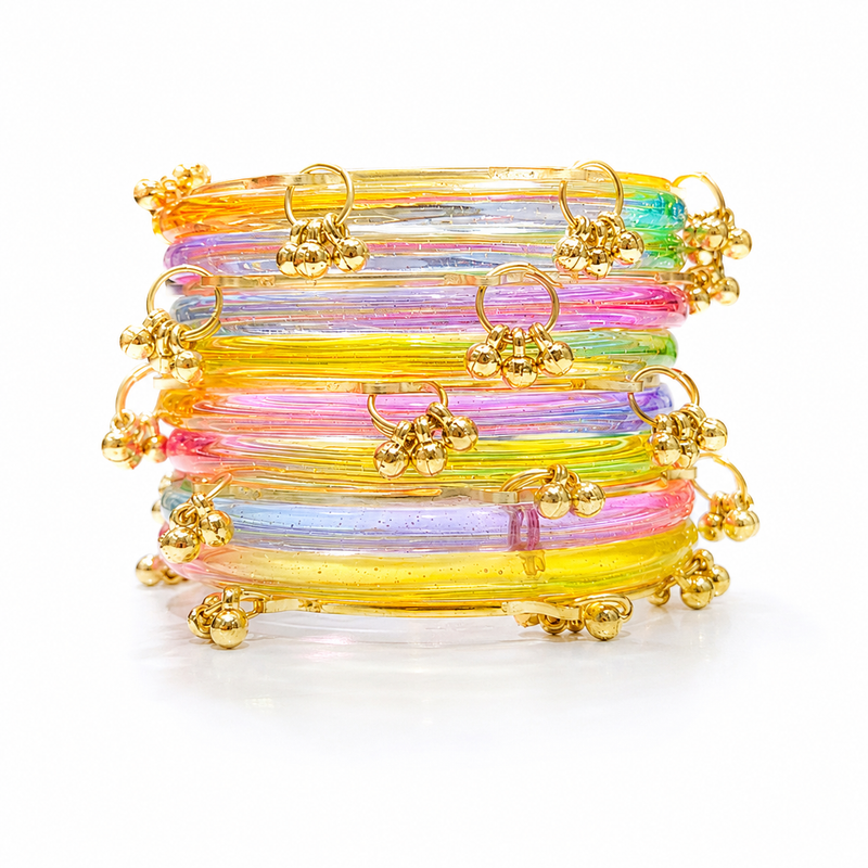 Multicolor Jelly Kashmiri Bangles Pack of 8 |