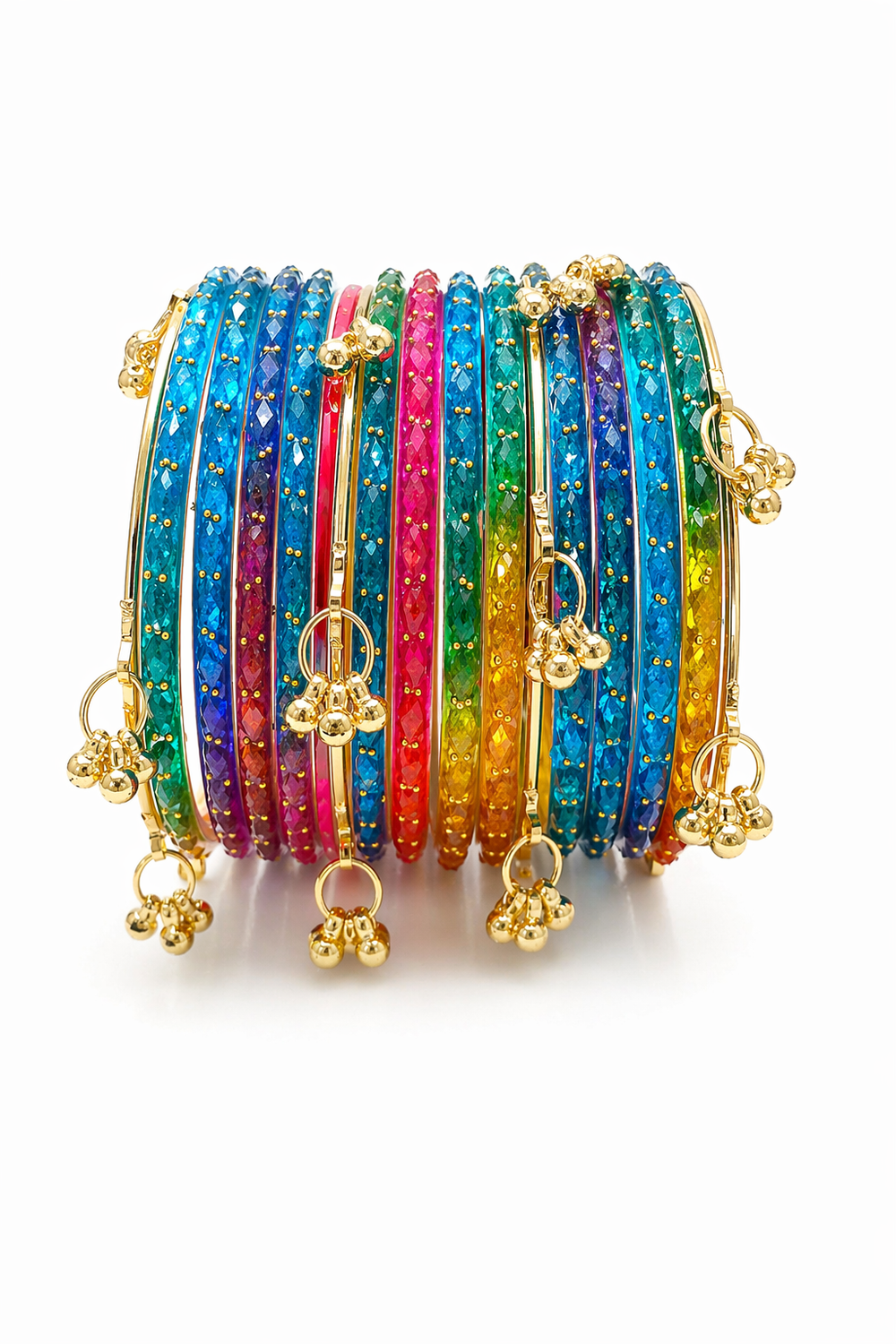Kashmir Multi Colour Ghungroo Bangles for Women-Girls Festive Wear Traditional Set✨