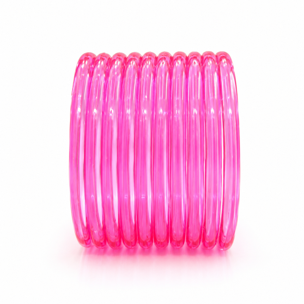 Baby Pink Jelly Bangles for Women & Girls | Pack of 12