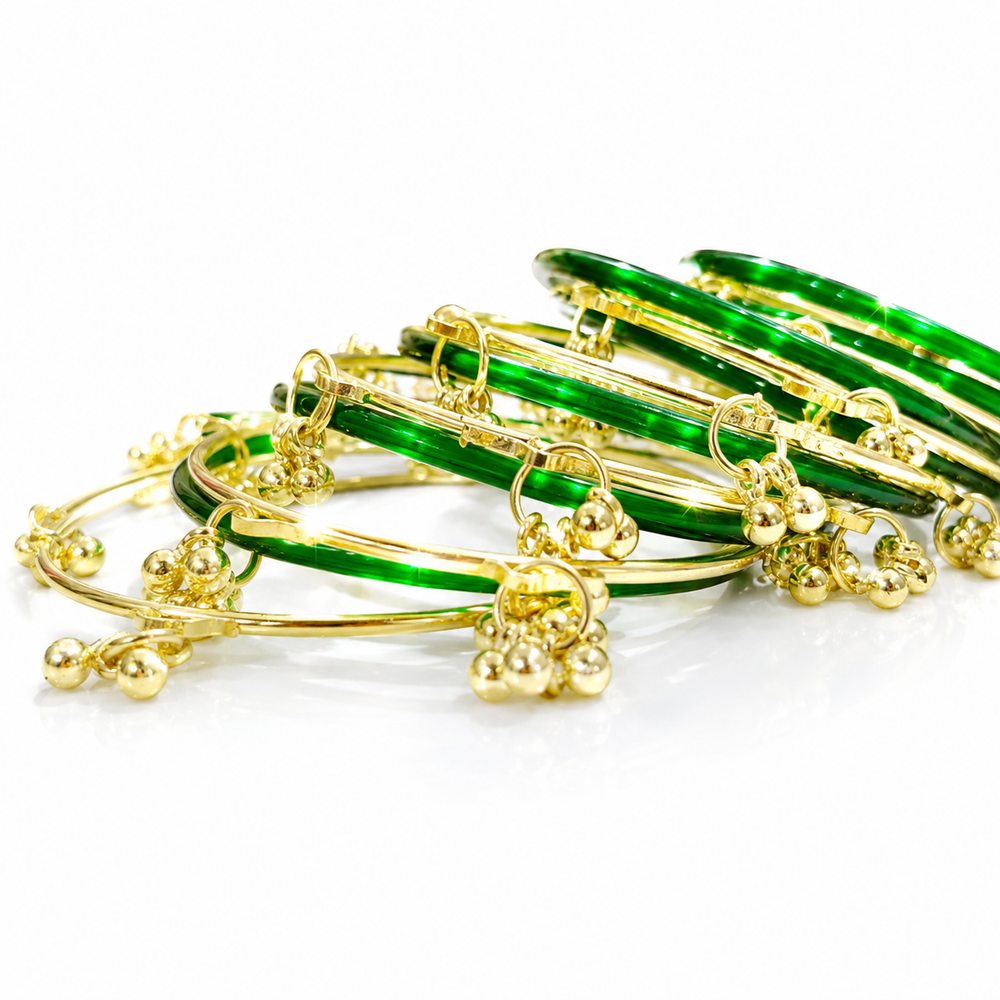 Sawan Special Resham Green Bangles Set for Women & Girls – Pack of 32 Pcs