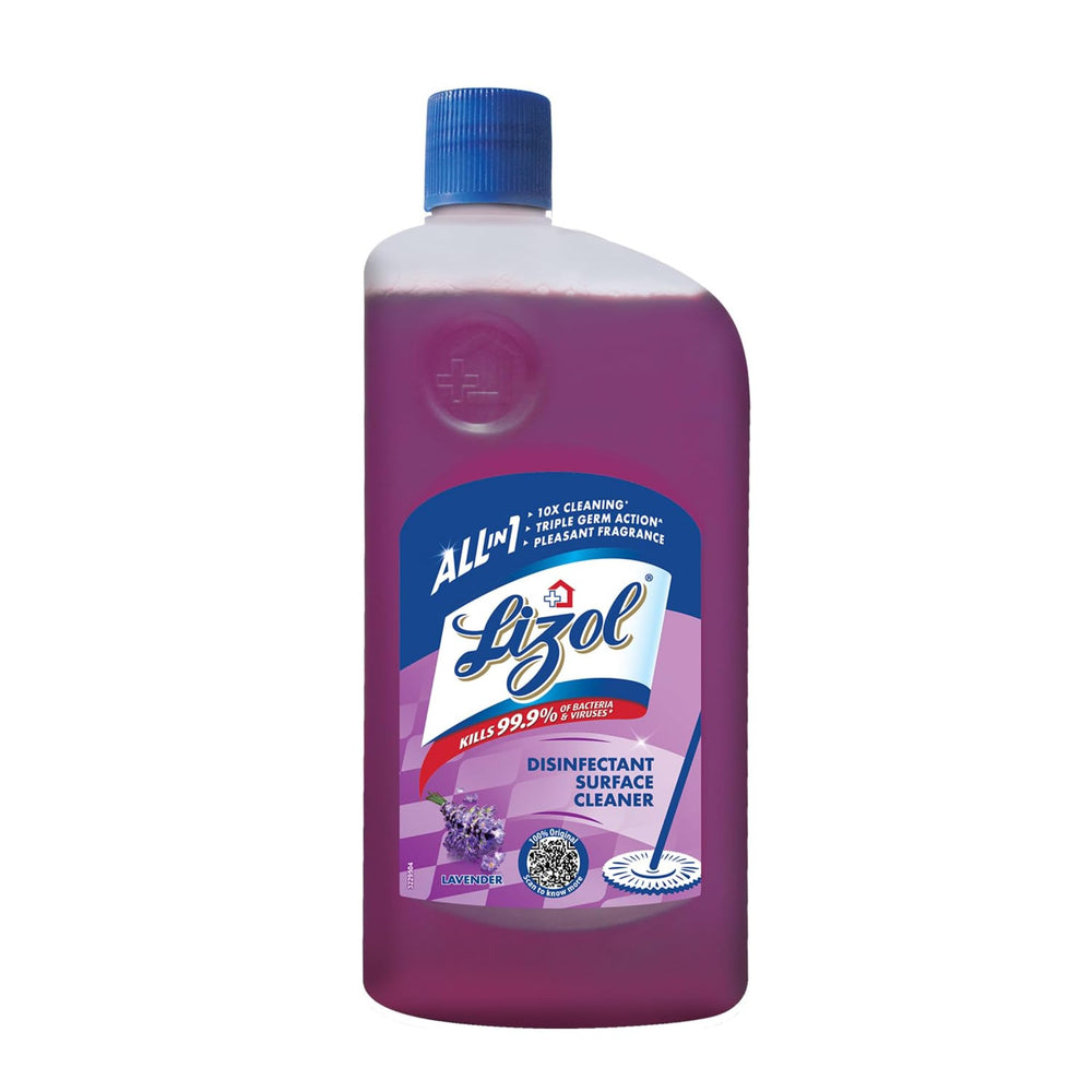 Lizol Disinfectant Surface & Floor Cleaner Liquid, Lavender - 500 ml | Suitable for All Floor Cleaner Mops | Kills 99.9% Germs| India's #1 Floor Cleaner