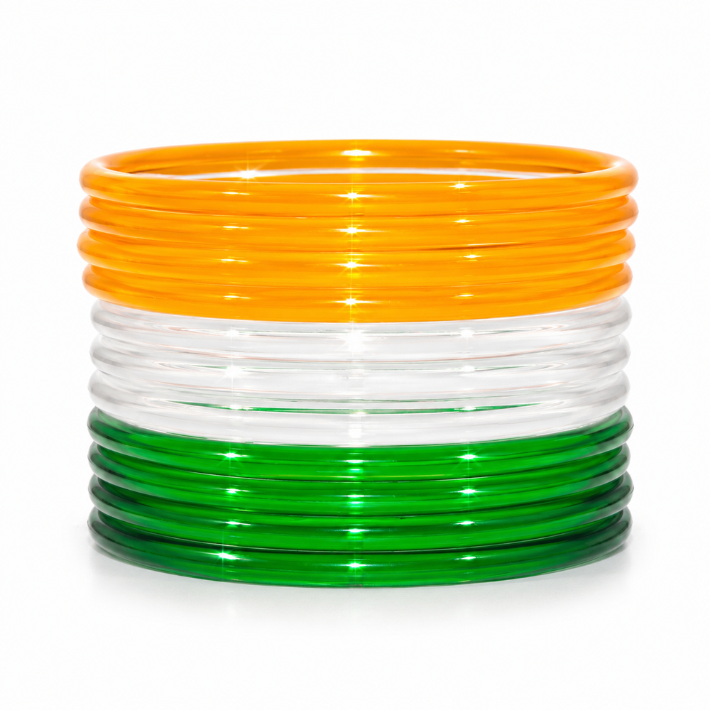 Anti-Tarnish Tiranga Bangles Set | Stylish Tiranga Bangles for Women & Girls✨