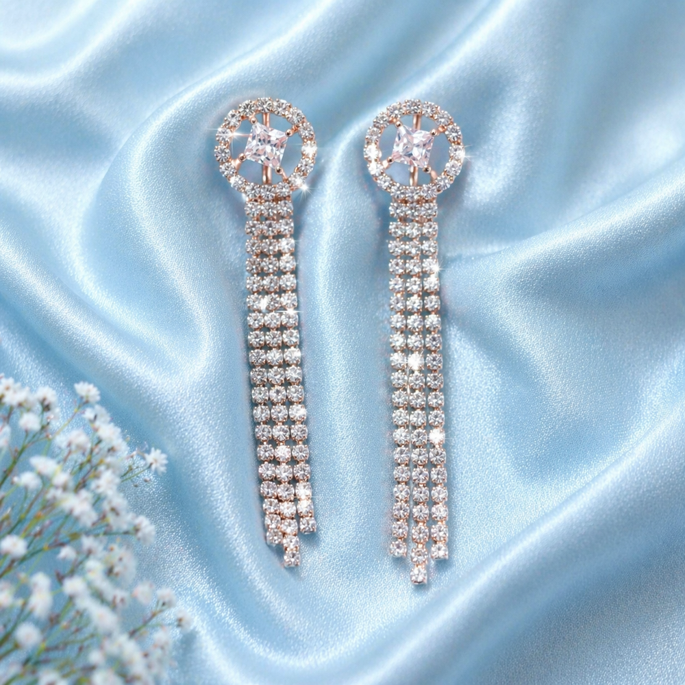 Anti-Tarnish Crystal Drop Earrings – Premium Shine