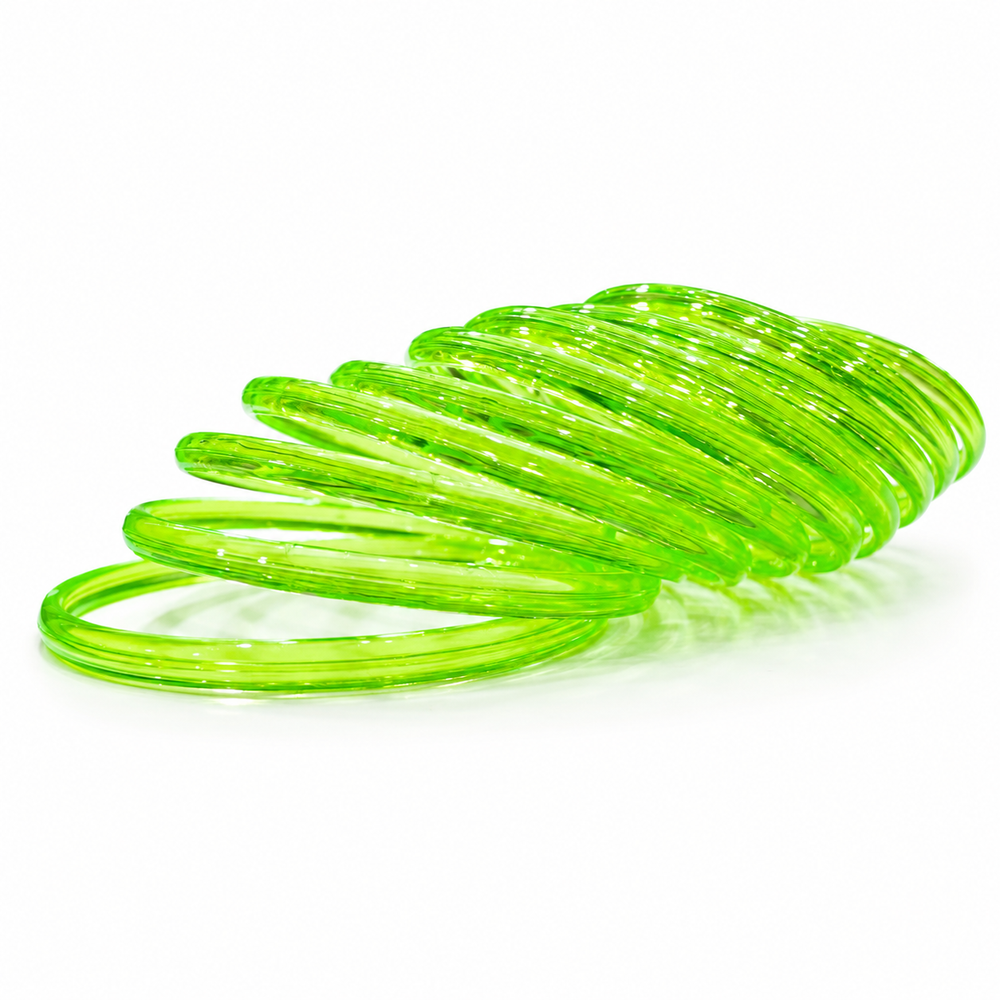Light Green Jelly Bangles for Women & Girls | Pack of 12