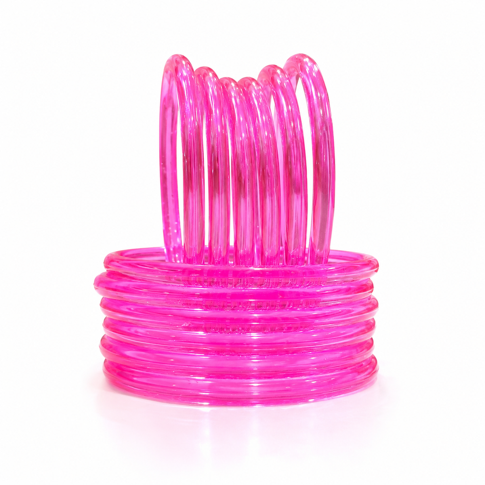 Baby Pink Jelly Bangles for Women & Girls | Pack of 12