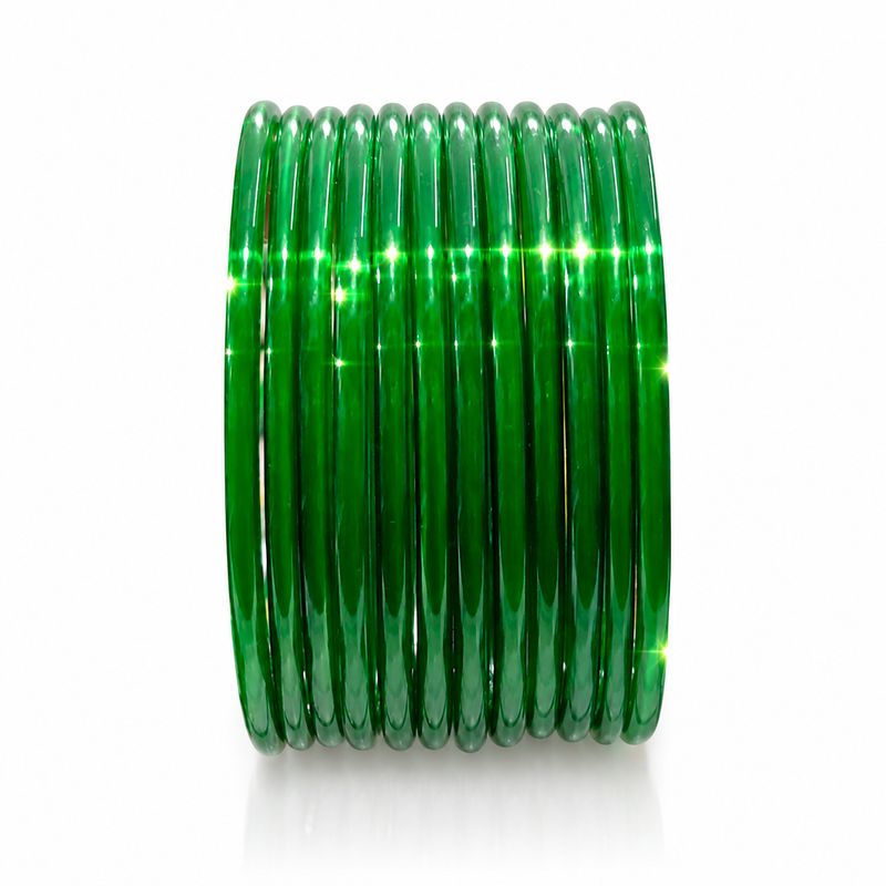 Sawan Special Green Gopi Bangles Set – Pack of 24 Pcs