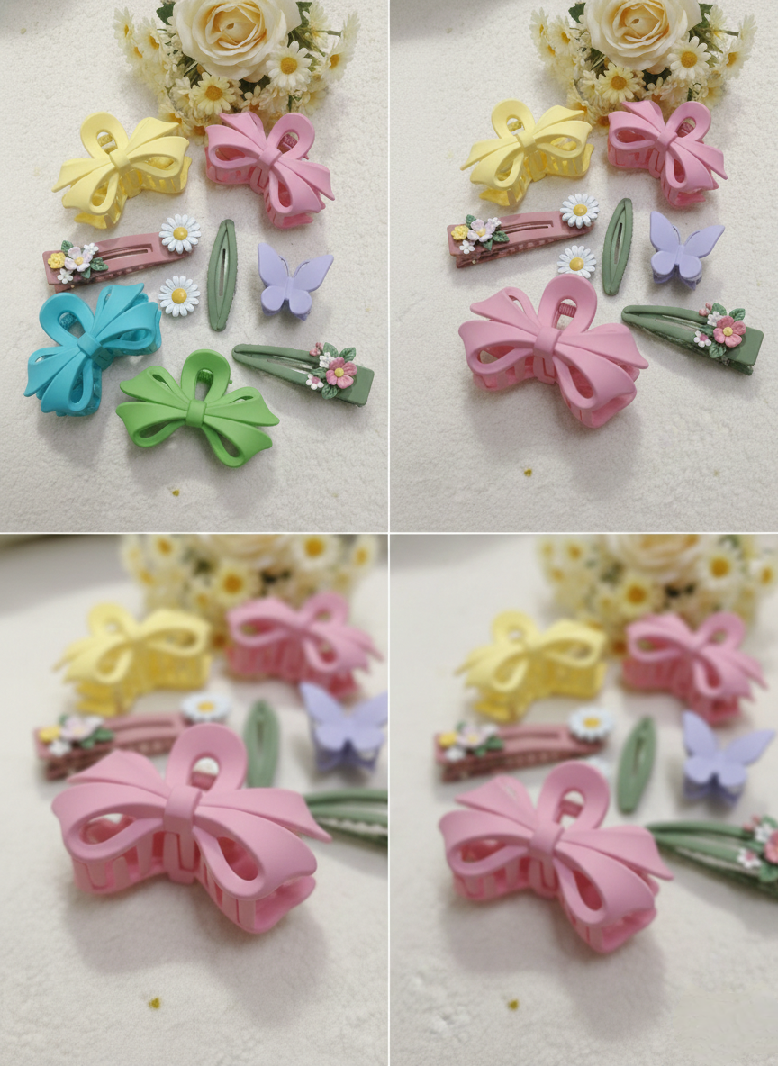 5 Pcs Hair Claw Combo matte thick Hair Claw Flower Fancy Hair Clutchur For women, girls
