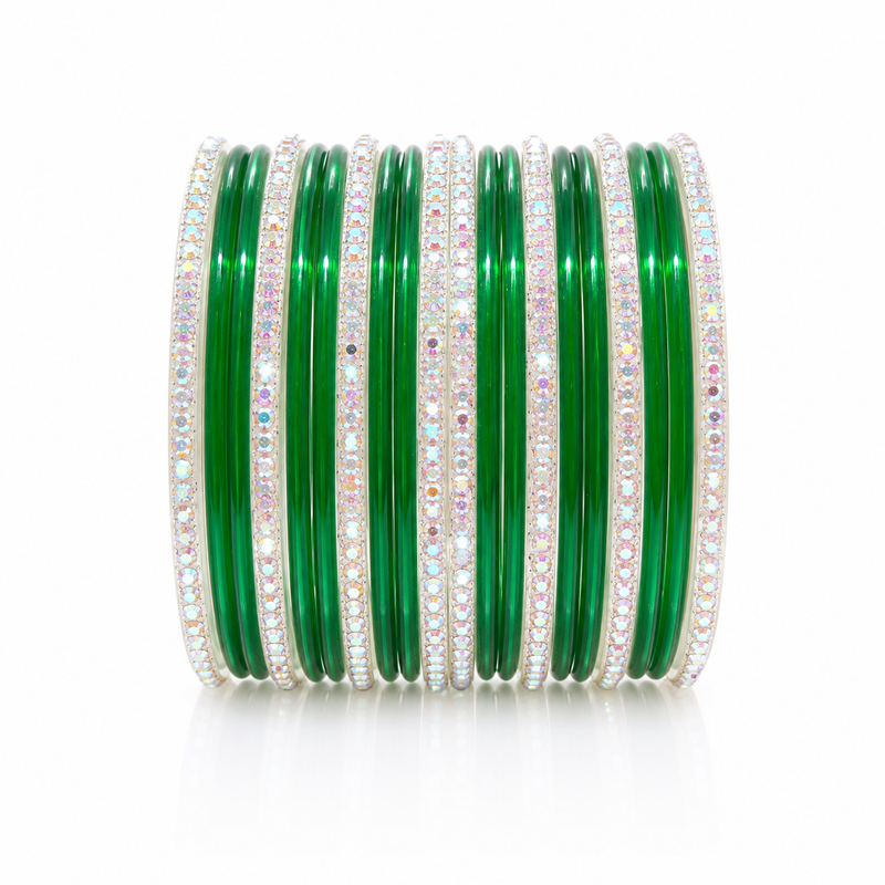 Sawan Special Green Bangles|Set of 20 Pcs