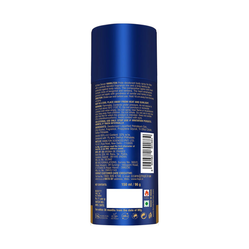 DENVER Pride Deodorant For Men- 150ML | Long Lasting Deodorant Body Spray For Men